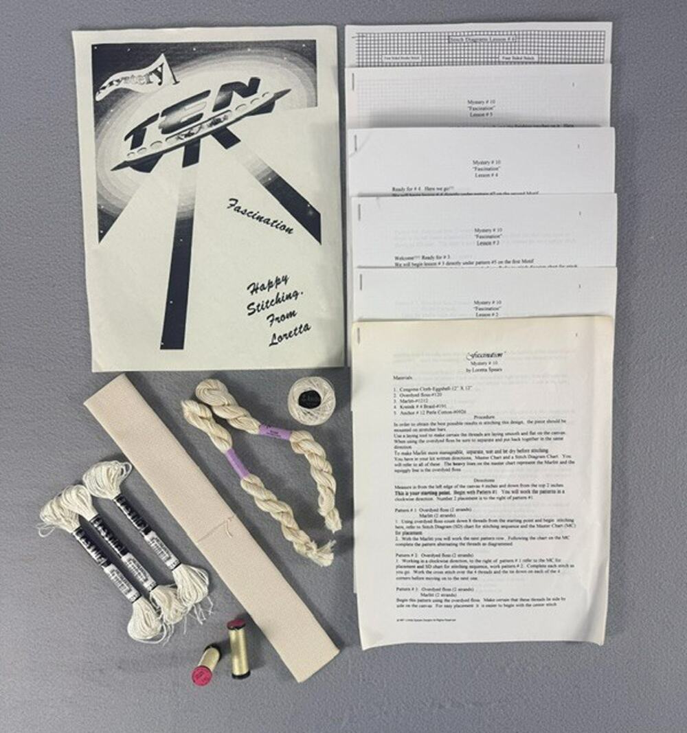 Vintage Loretta Spears Fascination Needlepoint Kit Mystery 10 Complete